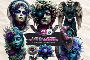 Echoes of the Unseen Surreal Clipart, a Person Illustration by ThatsDesignArt