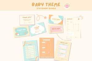 Baby Theme Brand Stationery Bundle, a Stationery Template by Hell Yeah Designs