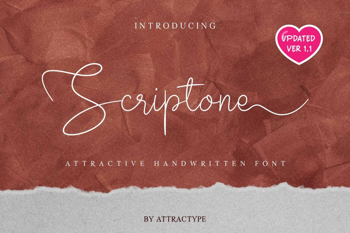 Scriptone Handwritten Font, a Script Font by Attractype