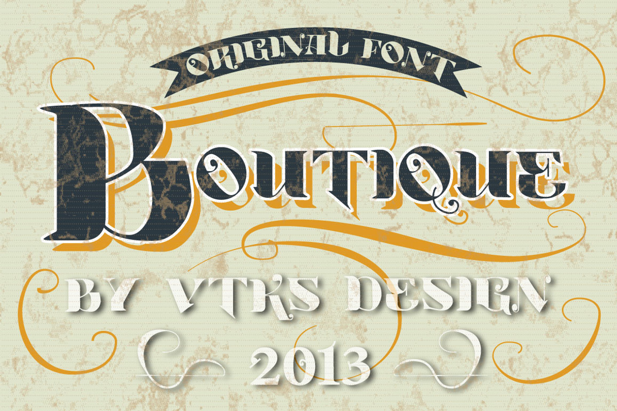 Boutique 2 Fonts + 4 arts CS3+ preview 2