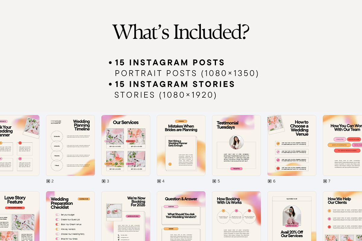 Wedding Planner Instagram, a Social Media Template by Anna Design Studio (Photo 2 of 9)