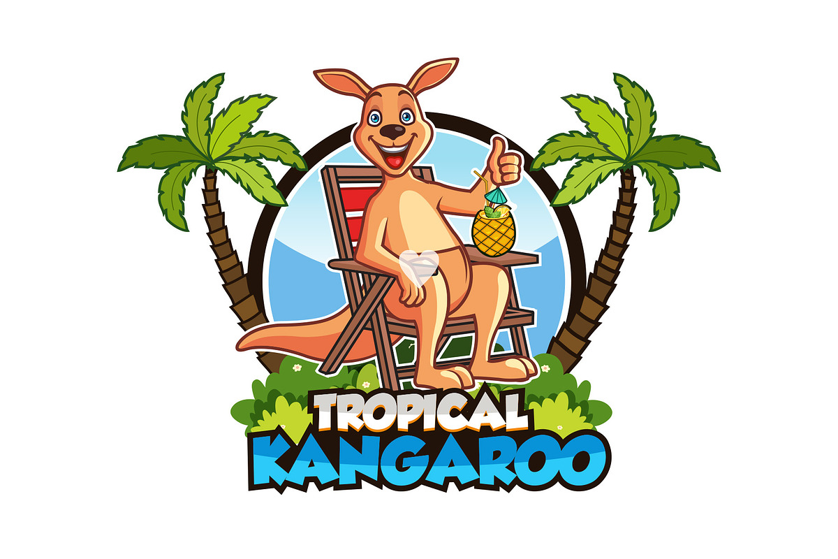 Tropical Kangaroo Logo, a Branding & Logo Template by Silpin