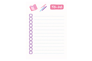 To Do List. Planner Note Page. Girly