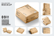 Square Kraft Mailer Box Mockup Set, a Packaging Mockup by pixelmock (Thumbnail 19 of 19)