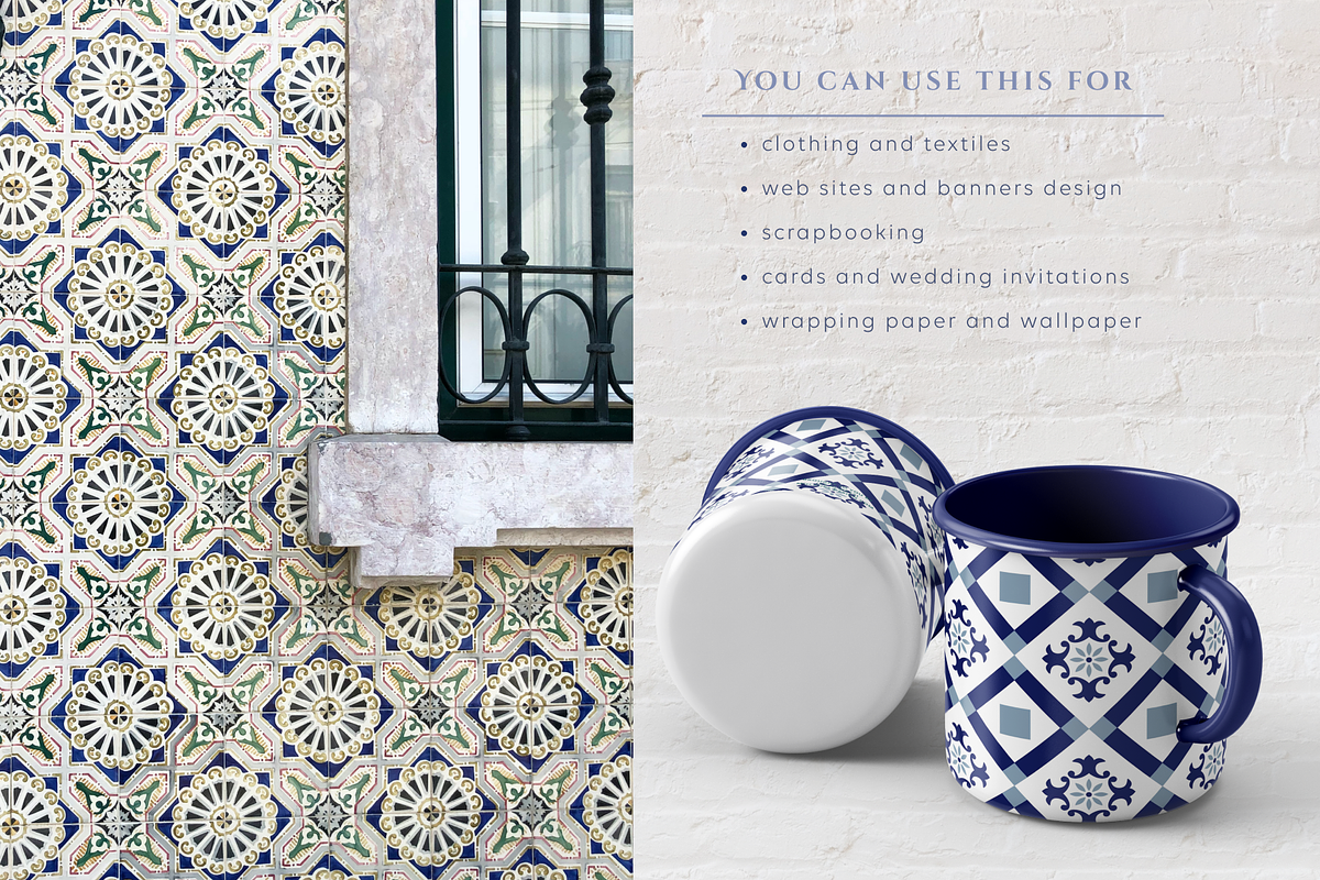 Vector seamless azulejos patterns., a Pattern Graphic by Getalo Viktoriia (Photo 2 of 8)