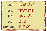 Achandria a modern retro font, a Blackletter Font by Javatype Studio (Thumbnail 9 of 10)