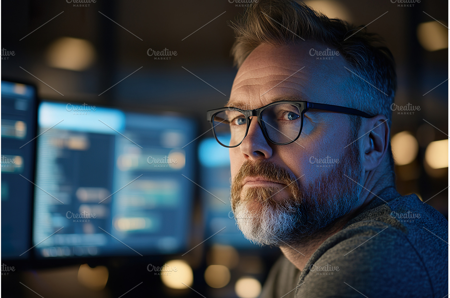 Pensive adult Caucasian male wearing, a Technology Photo by Lermont51