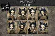 Whimsical Gothic Girl, Collage Page, a Person Illustration by Digital Art Mahdiseño (Thumbnail 3 of 9)