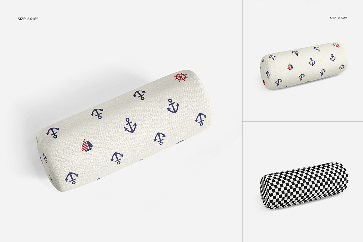 Bolster Pillow Many Sizes Mockup Set, a Household Mockup by creatsy2 (Photo 4 of 9)