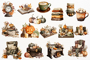 Cozy Halloween Watercolor Clipart, a Seasonal Illustration by Maysa Art (Thumbnail 3 of 5)