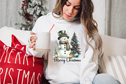 Watercolor Black Gold Christmas Snow, an Illustration by designcity5 (Thumbnail 4 of 4)