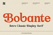 Bobante Retro Classic Serif Font, a Serif Font by Rasio Studio (Thumbnail 1 of 13)