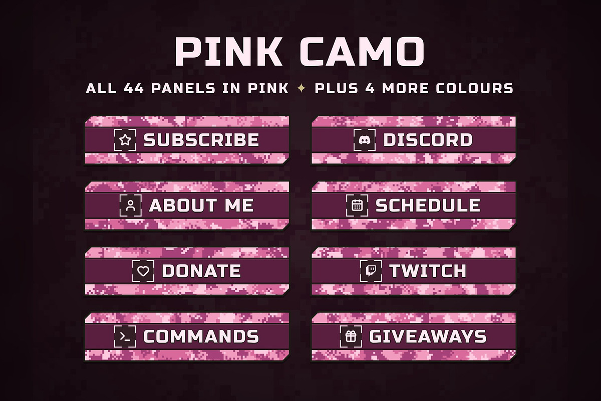 Camo Twitch & Kick Panels, an Object Graphic by Gear Store (Photo 11 of 11)