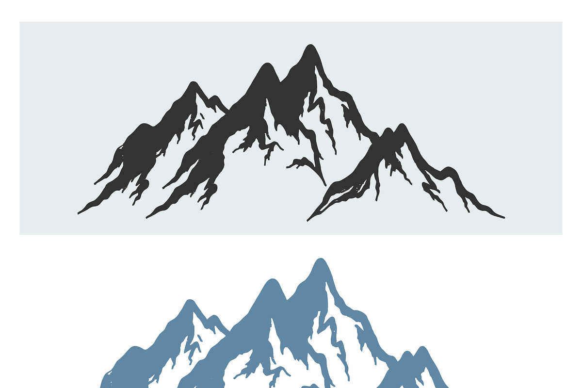 Stylized Mountain Vector Set, a Decorative Illustration by CarWrap design (Photo 2 of 3)
