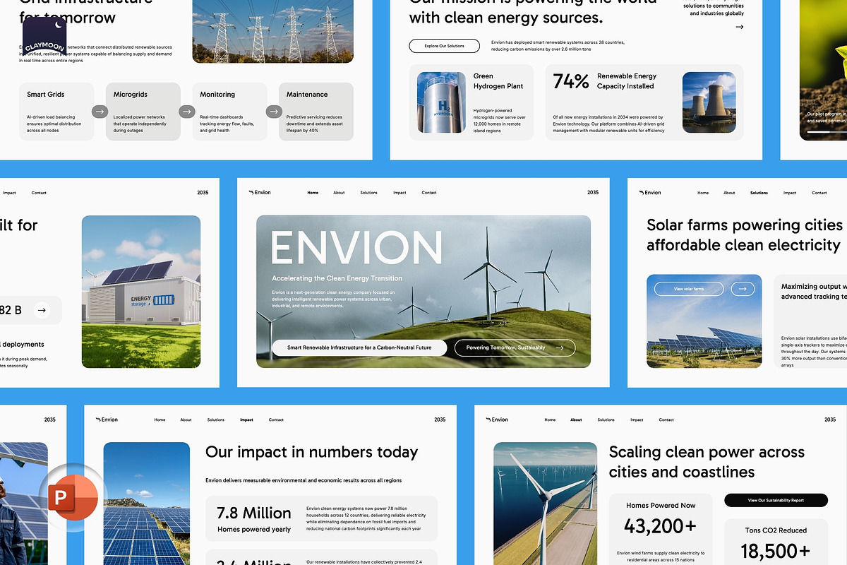 Clean Energy Pitch Deck, a Presentation Template by Claymoon Lab (Photo 2 of 7)