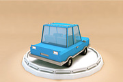 Cartoon Family Car Low Poly 3D Model, a Cars & Vehicle 3D Model by Low Poly Lab (Thumbnail 4 of 5)