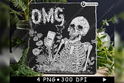 Skeleton Looking on Cellphone Flower, a Background Graphic by LaseredNinja (Thumbnail 3 of 7)