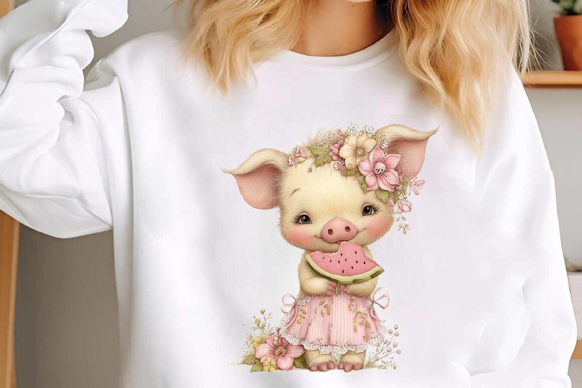 Whimsical Summer Pig Clipart, an Illustration by designcity5 (Photo 4 of 5)