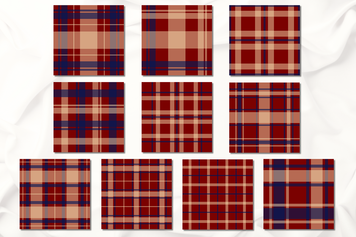 Tartan Patterns Navy Blue, Red, a Pattern Graphic by wind mill (Photo 2 of 2)