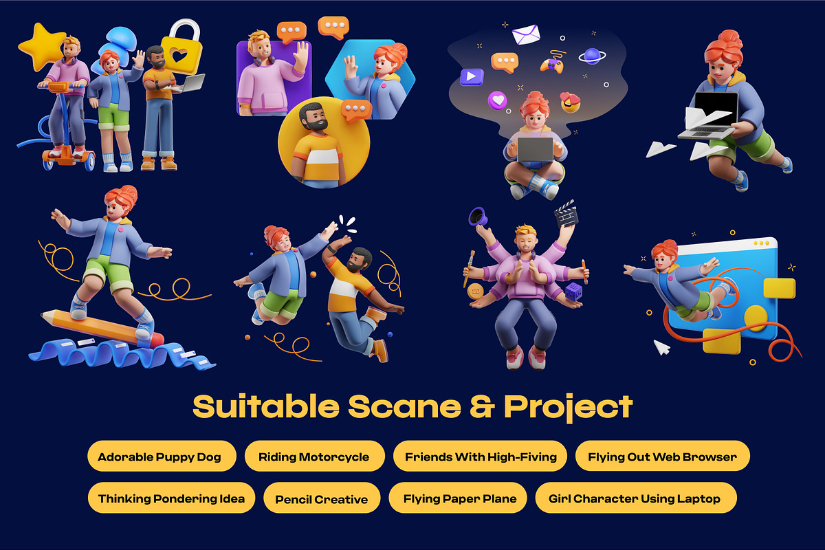 Startup Business 3D Character Pack, a Characters & Person 3D Model by orenjidesign (Photo 4 of 8)