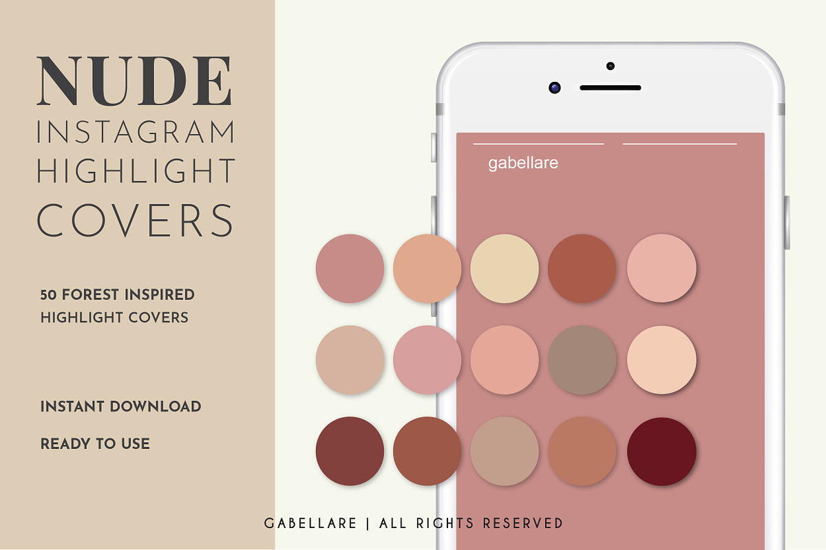 50 Solid Nude Instagram Highlight, a Graphic by Gabellare (Photo 1 of 3)