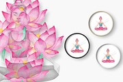 Watercolor Yoga Set, a Healthcare Illustration by Tabiti (Thumbnail 23 of 30)