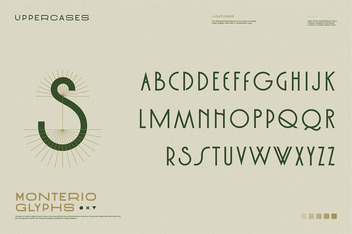 Monterio - Modern Art Deco Typeface, a Sans Serif Font by CCS Type (Photo 22 of 29)