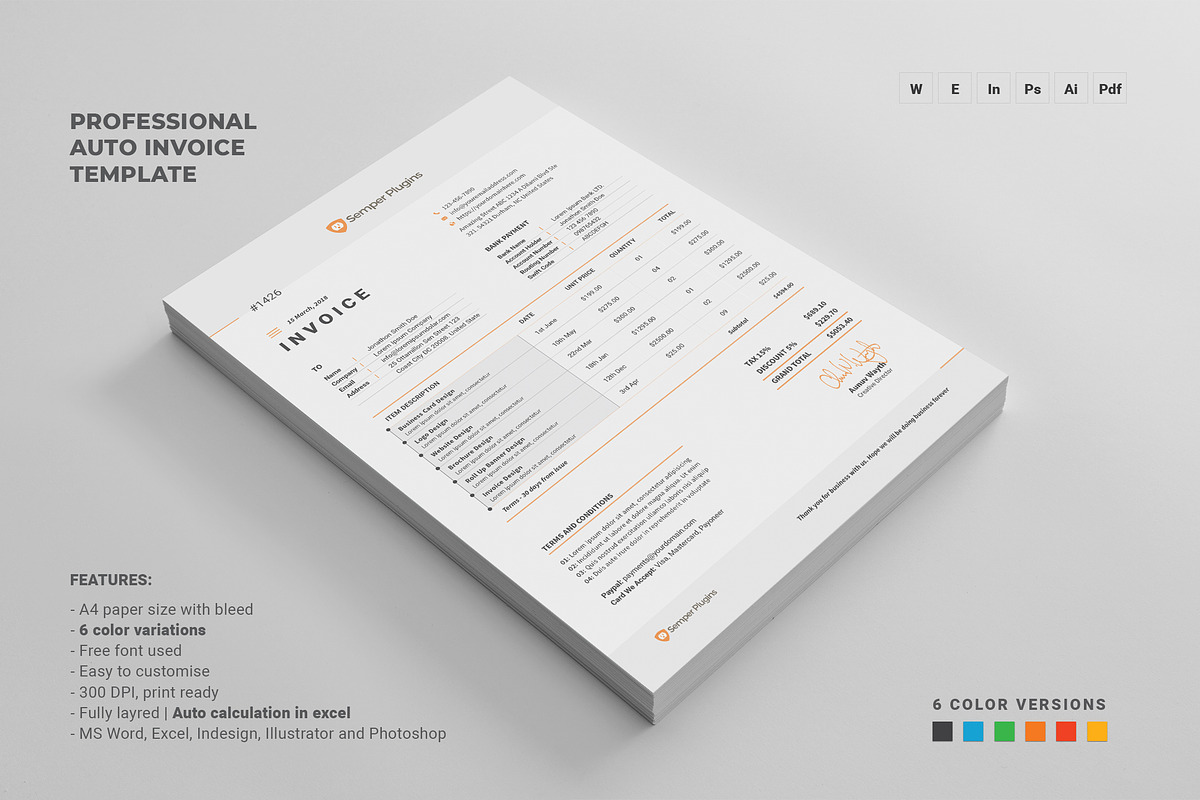 Invoice, a Stationery Template by Diverter (Photo 5 of 8)