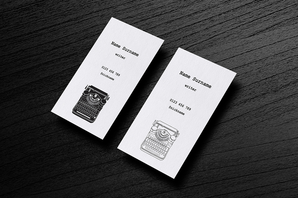Business Cards with typewriters, a Business Card Template by IRSYART (Photo 5 of 12)