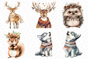 Watercolor Boho Woodland Animal Clip, an Illustration by Watercolor design (Thumbnail 3 of 12)