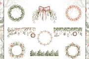 Boho‑Nordic Christmas Watercolor Set, a Seasonal Illustration by LenArt (Thumbnail 4 of 17)