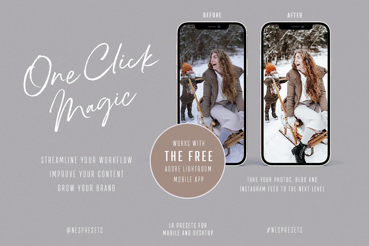 WINTER BRIGHT LIGHTROOM PRESETS, an Action Add-On by Nes Design Co (Photo 2 of 10)