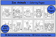 Zoo Animals Coloring Pages for Kids, an Animal Illustration by Lamia Emad (Thumbnail 1 of 5)