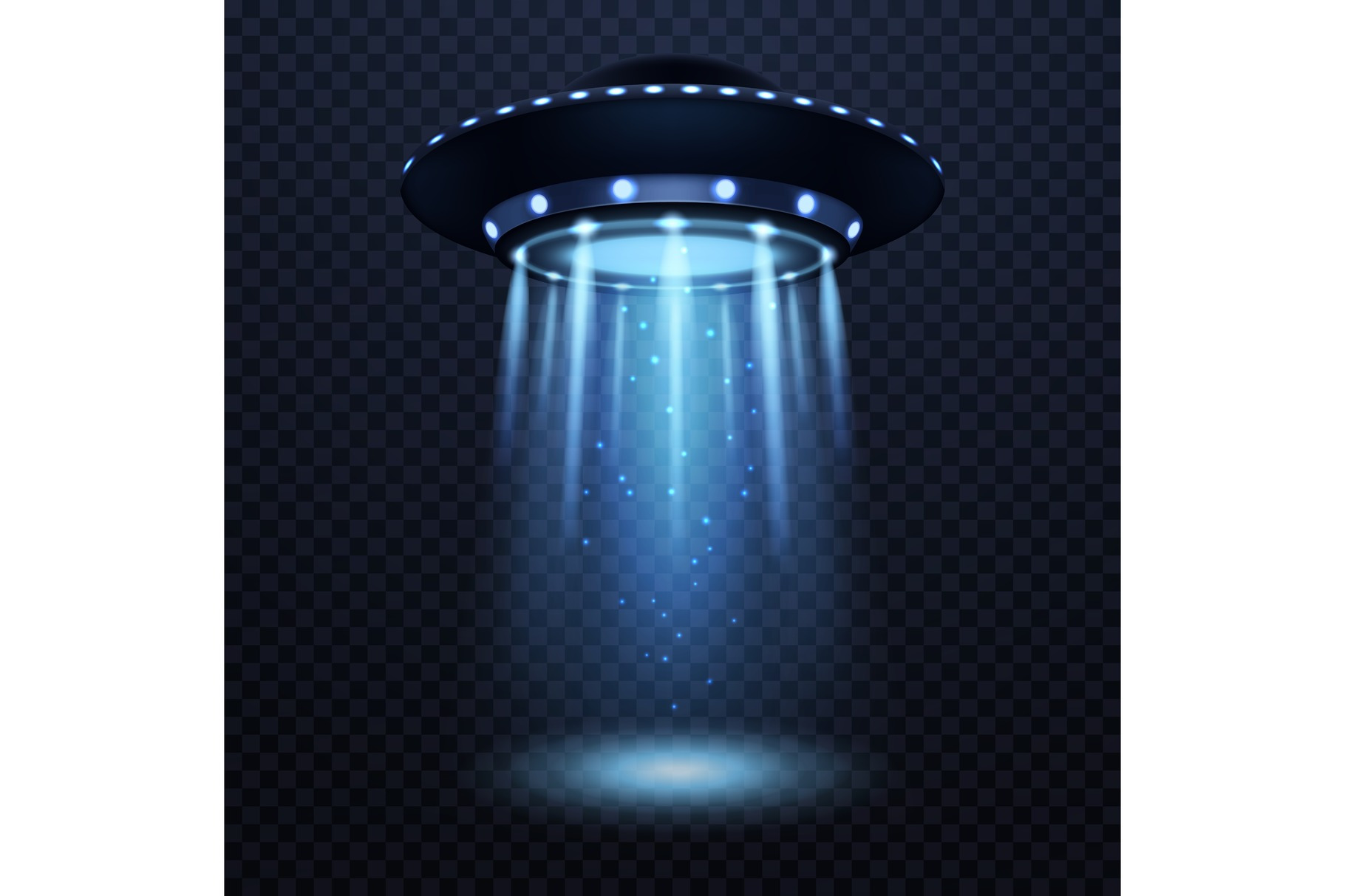 UFO. Realistic alien spaceship with, an Object Illustration by YummyBuum