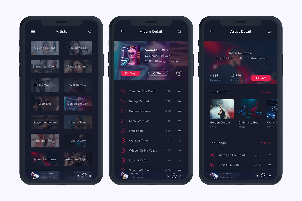 Musicly - Music and Podcast App UI K, an UI Kit Template by Betush (Photo 4 of 6)