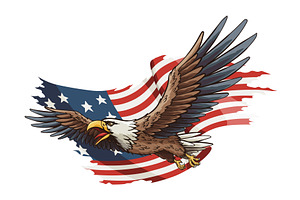 American flag and eagle, an Animal Illustration by Things for designers