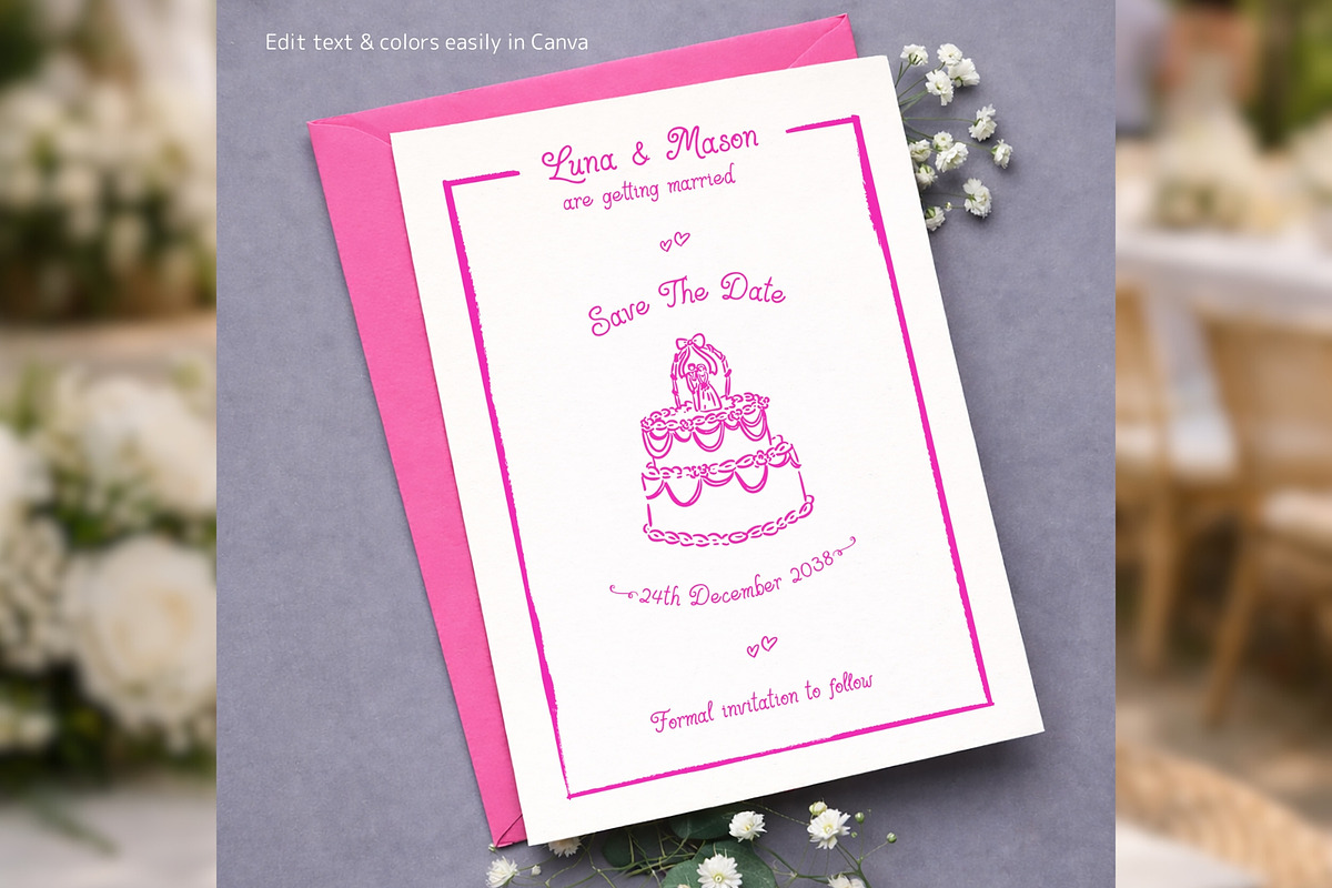Save the Date Canva bd002, an Invitation Template by TyphoonStudio (Photo 4 of 9)