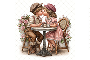 Romantic Couple Clipart JPG, a Person Illustration by Memories By Lea (Thumbnail 4 of 18)
