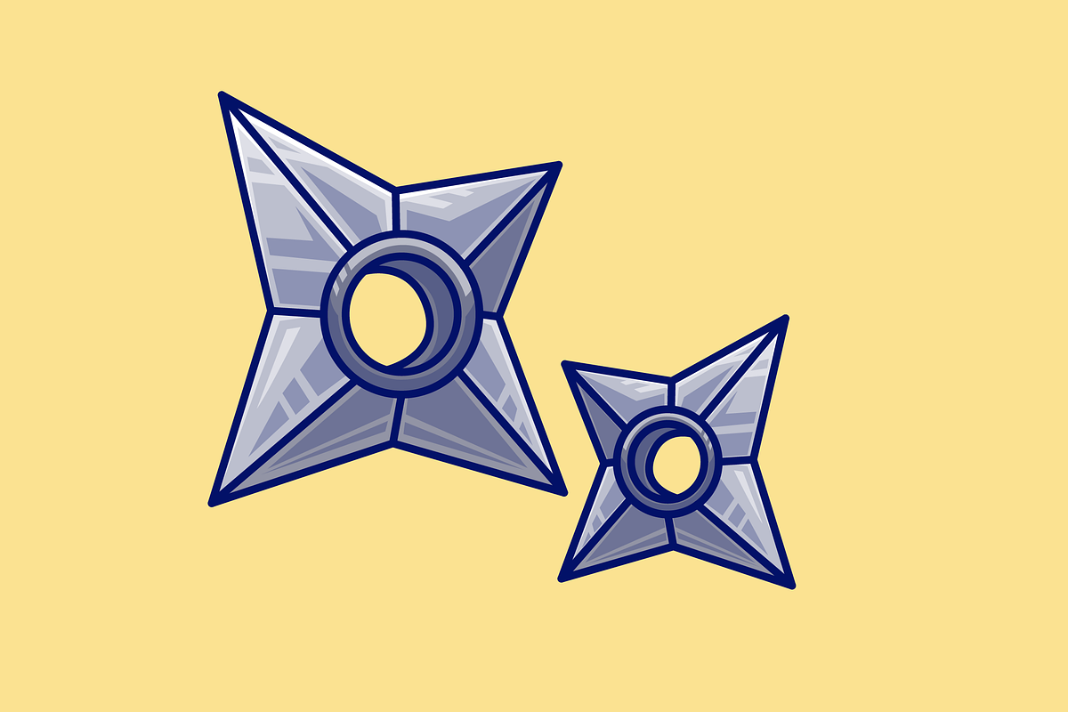 Shuriken Ninja Cartoon Illustration, an Object Illustration by Catalyst Labs