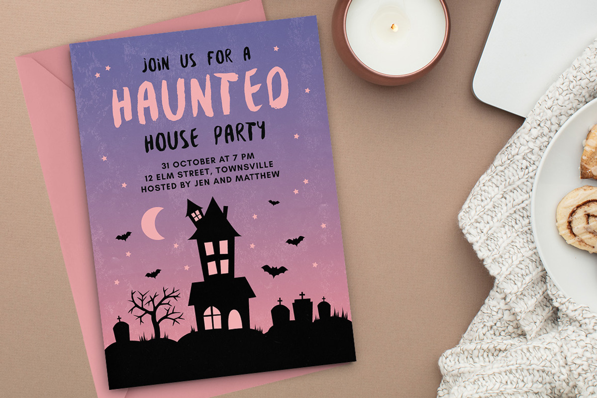 Halloween Invitation - Haunted House, an Invitation Template by ClementineCreative (Photo 2 of 6)
