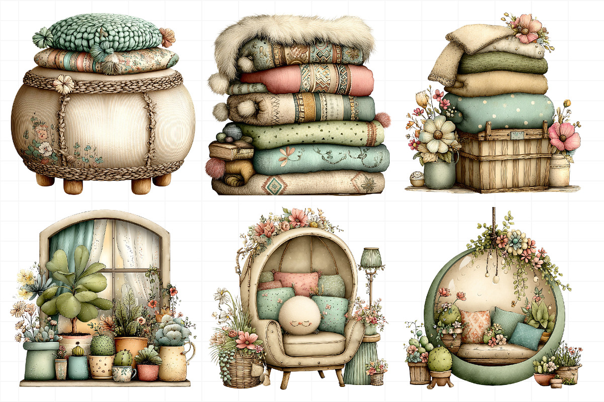 Cozy Boho Home Clipart, an Illustration by Daily.Designs (Photo 4 of 8)
