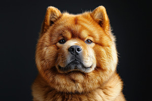 Closeup portrait of fluffy red Chow Chow dog with intense gaze a, an Animal Photo by José Manuel Gelpi