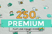 Set of modern Color Line Design icon, an Outline Icon by Creative Graphics (Thumbnail 1 of 4)