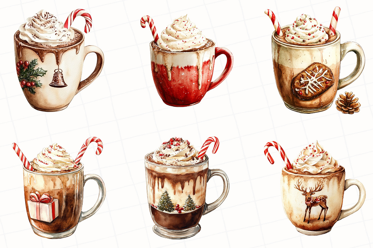 Watercolor Hot Cocoa Clipart, an Illustration by OK Design (Photo 5 of 5)