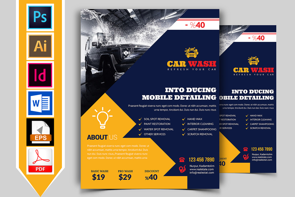 10 Car Wash Flyers Bundle 90% OFF, a Flyer Template by Imagine Design Studio (Photo 19 of 22)
