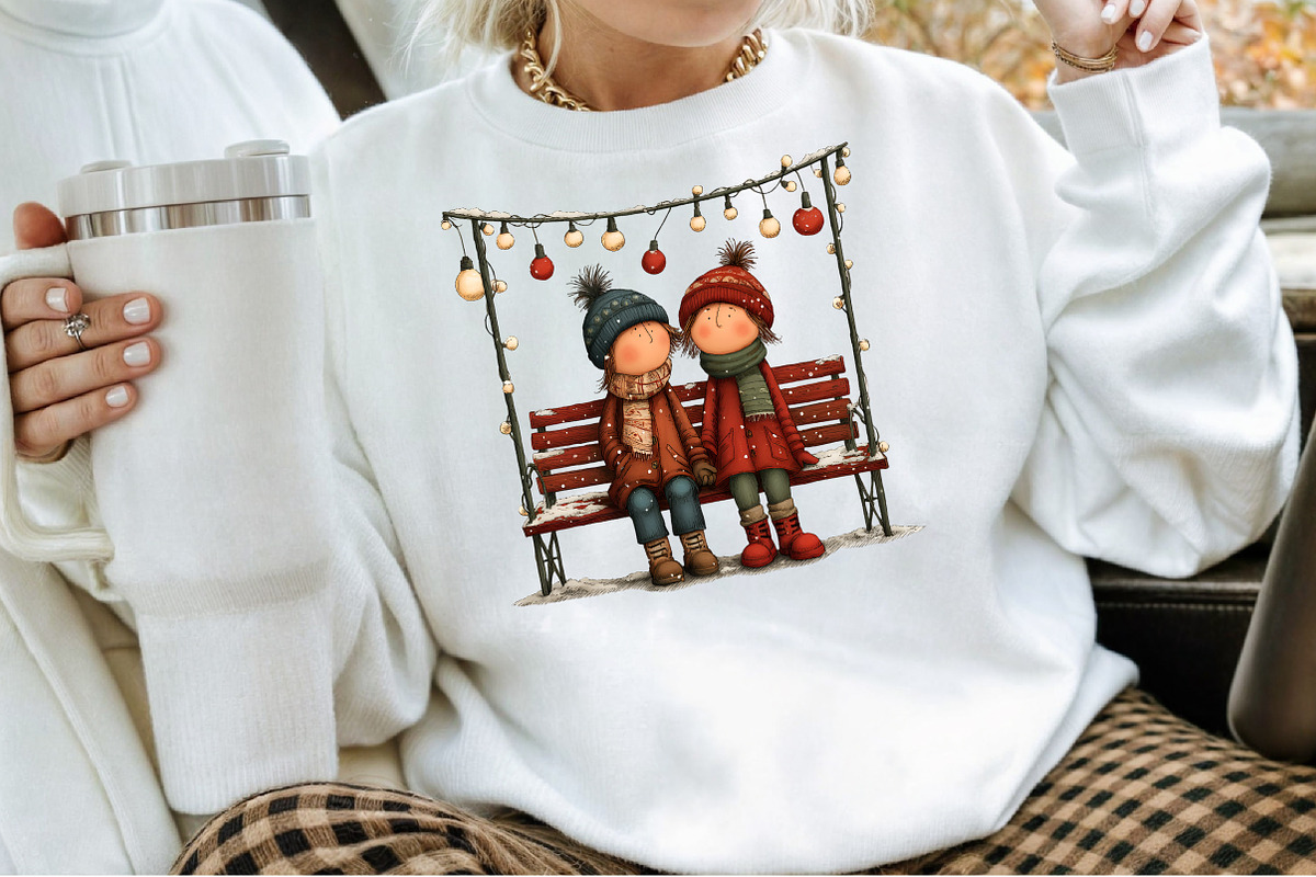 Watercolor Christmas Couple Clipart, an Animal Illustration by Sublimation Artist (Photo 5 of 6)