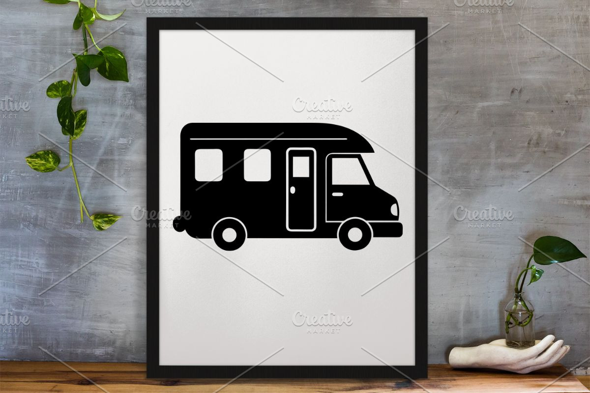 Rv Camper Silhouette SVG, a Transportation Illustration by newminddesign (Photo 3 of 5)