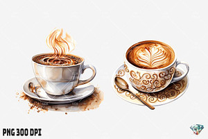 Hot Coffee Watercolor