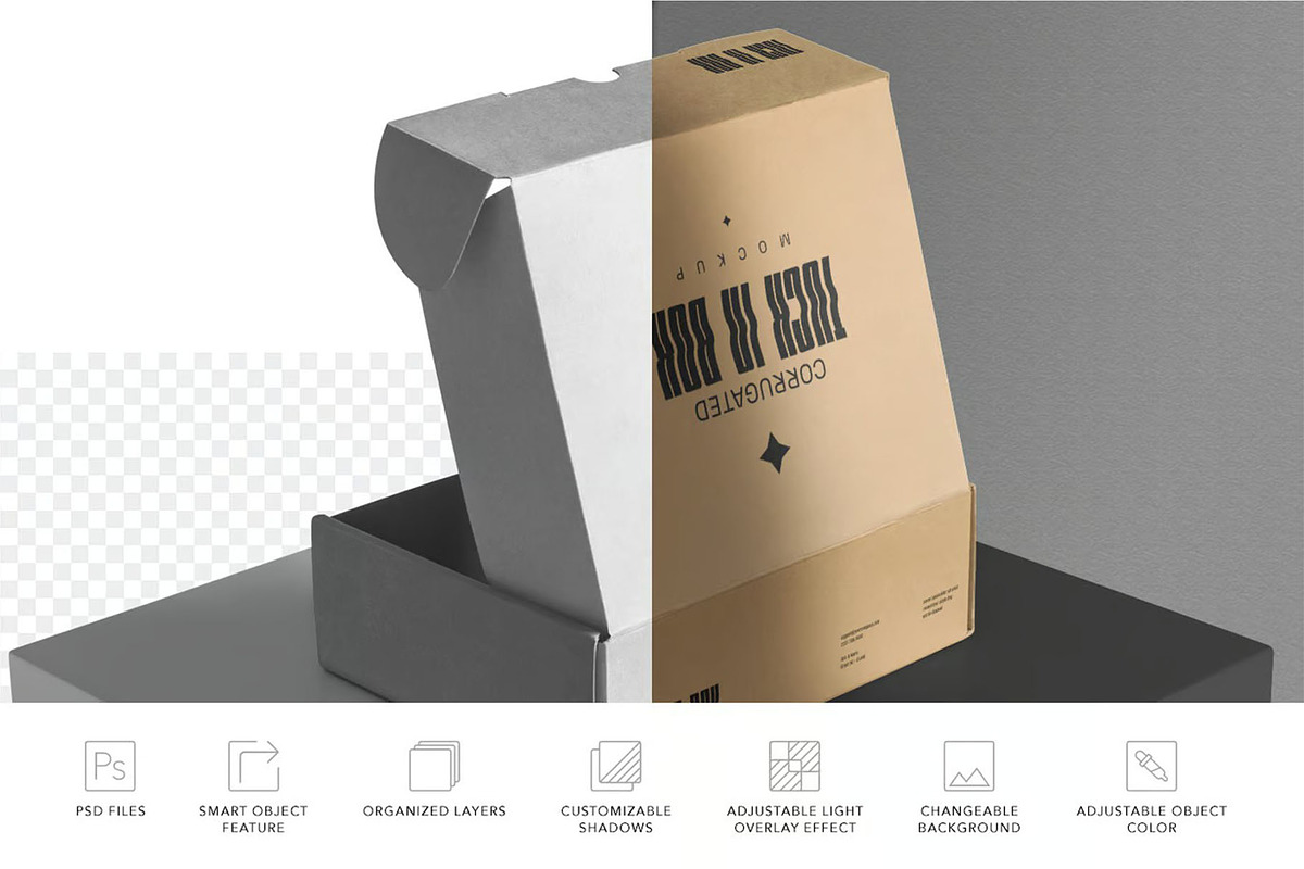 Box Mockup, a Packaging Mockup by megostudi0 (Photo 2 of 7)