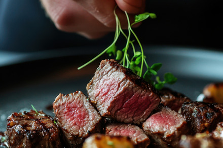 Making gourmet steak with herbs, a Photo by Beautiful things
